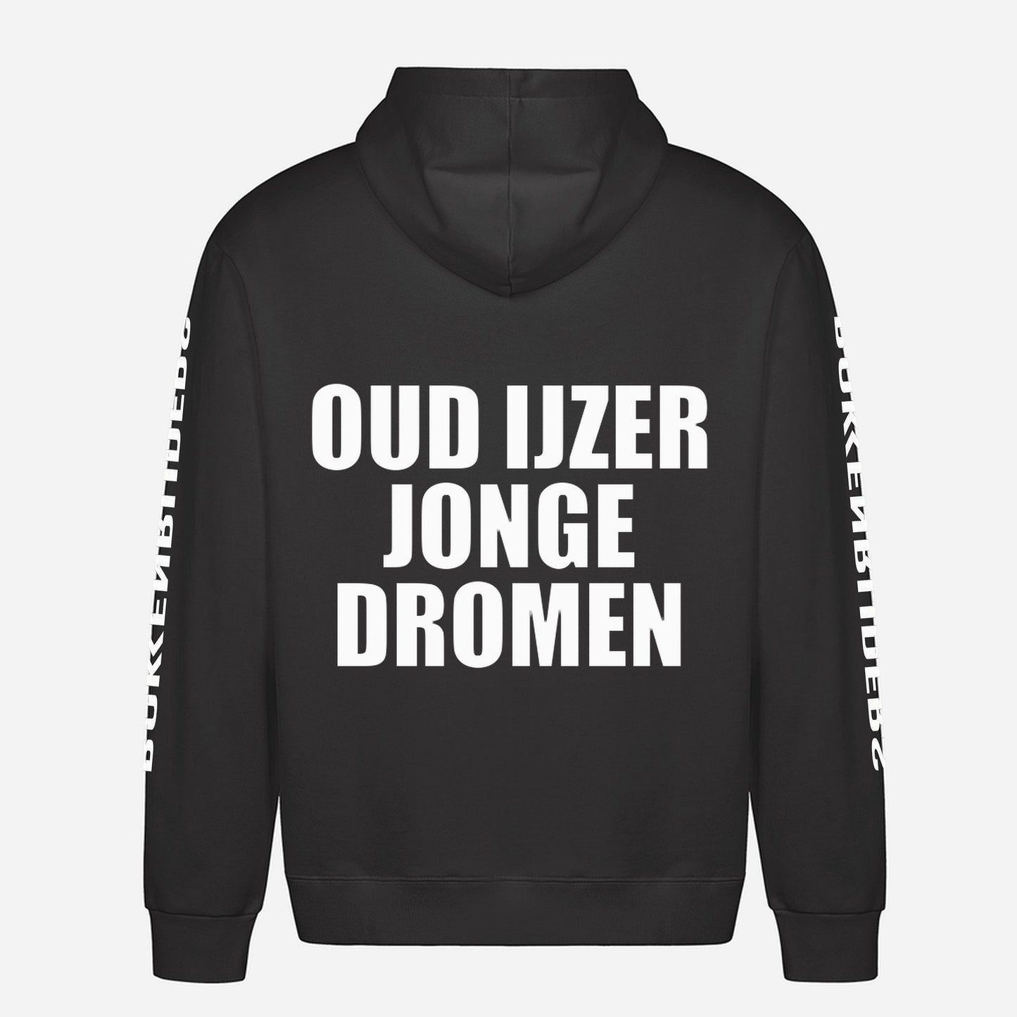 Oud Ijzer Jonge Dromen Hoodie – achterkant met grote rugprint