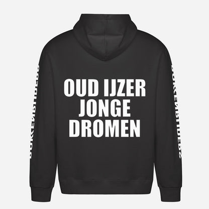 Oud Ijzer Jonge Dromen Hoodie – achterkant met grote rugprint