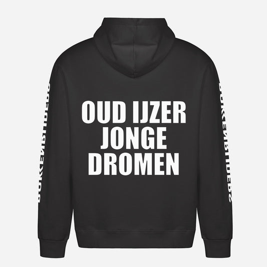 Oud Ijzer Jonge Dromen Hoodie – achterkant met grote rugprint