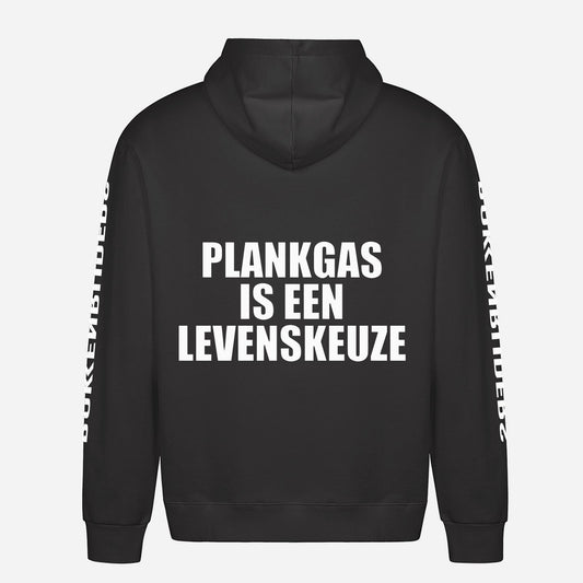 Plankgas Is Een Levenskeuze Hoodie – achterkant met grote rugprint