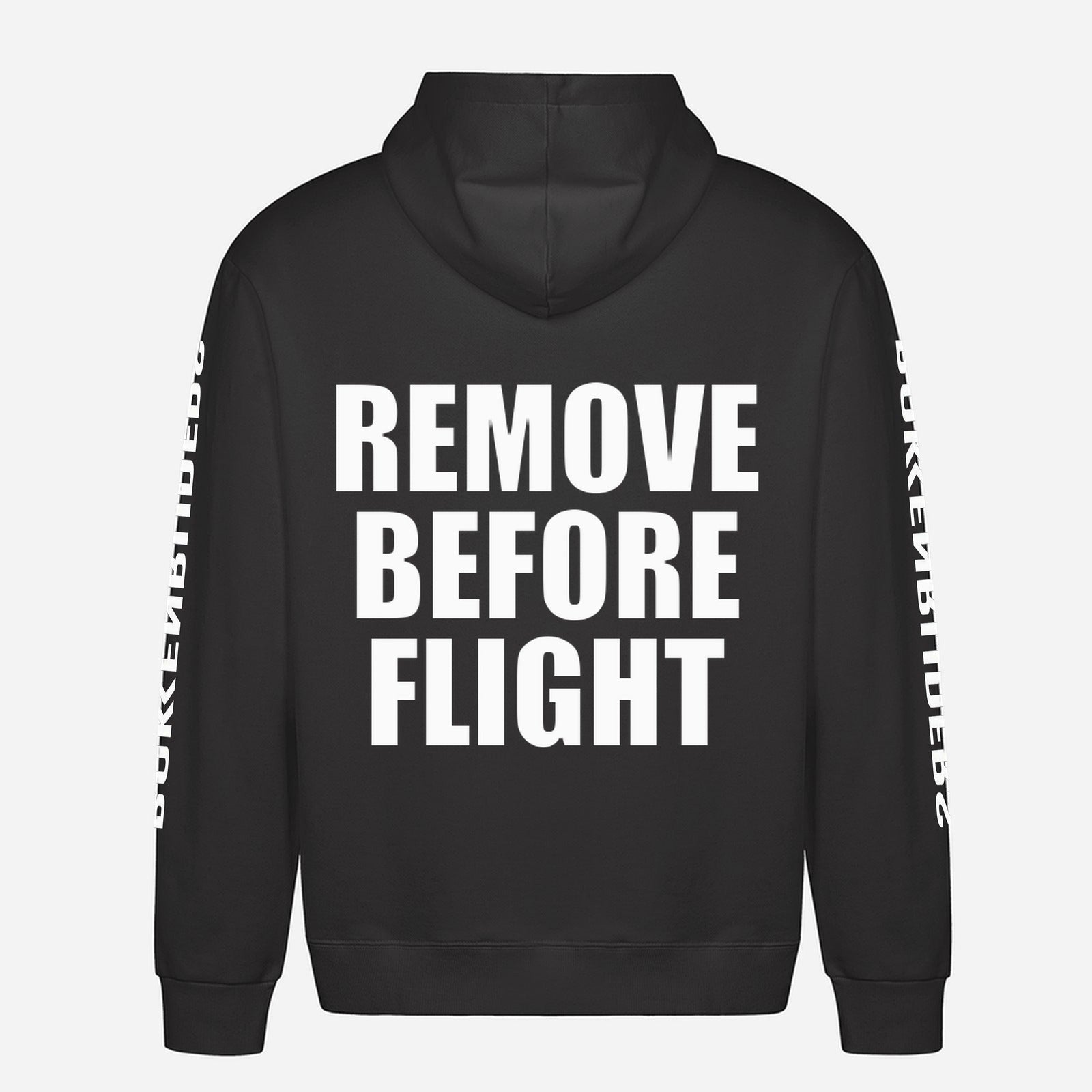 Remove Before Flight Hoodie – achterkant met grote rugprint