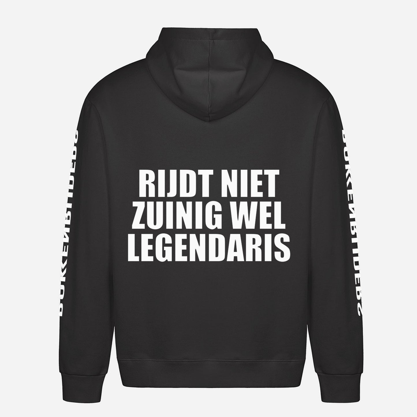 Rijdt Niet Zuinig, Wel Legendarisch Hoodie – achterkant met grote rugprint