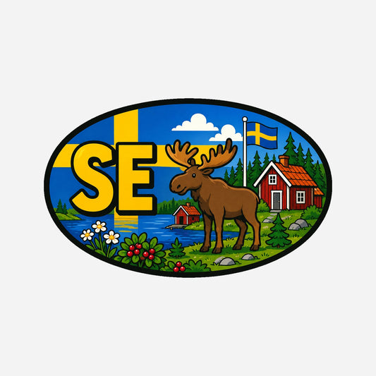 SE Landcode Sticker Zweden – Eland – hoofdafbeelding van de sticker