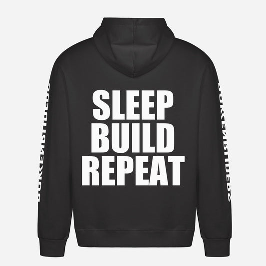 Sleep Build Repeat Hoodie – achterkant met grote rugprint