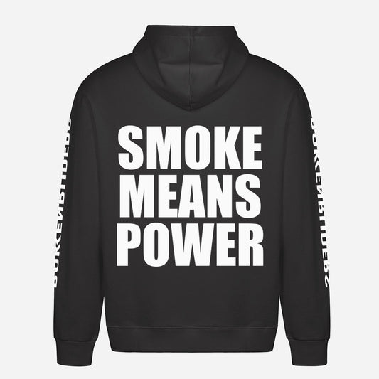 Smoke Means Power Hoodie – achterkant met grote rugprint