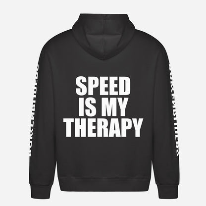 Speed Is My Therapy Hoodie – achterkant met grote rugprint