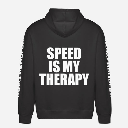 Speed Is My Therapy Hoodie – achterkant met grote rugprint