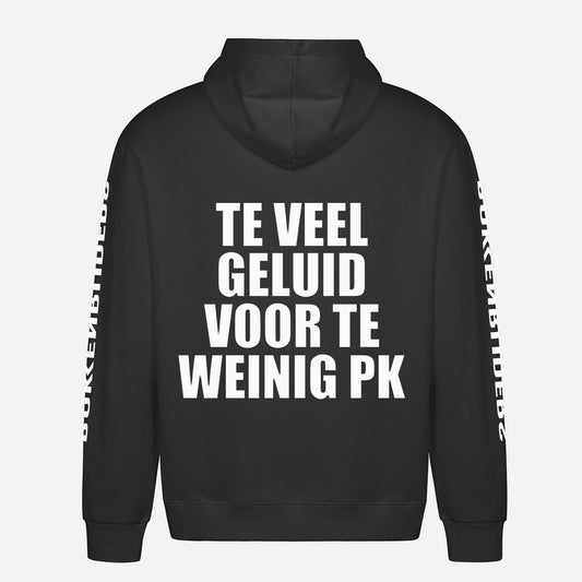 Te Veel Geluid Voor Te Weinig PK Hoodie – achterkant met grote rugprint