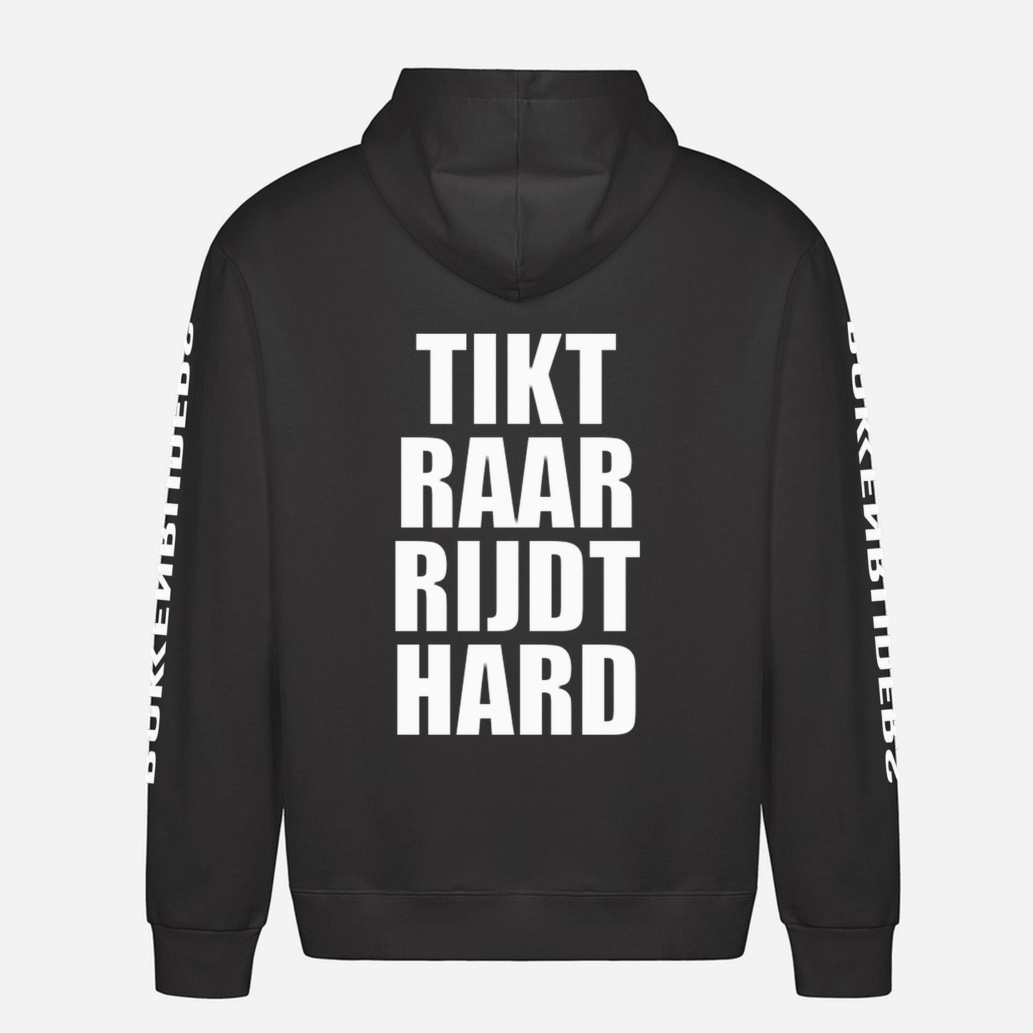 Tikt Raar Rijdt Hard Hoodie – achterkant met grote rugprint