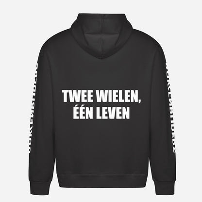 Twee Wielen, Één Leven Hoodie – achterkant met grote rugprint