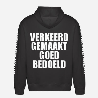 Verkeerd Gemaakt Goed Bedoeld Hoodie – achterkant met grote rugprint