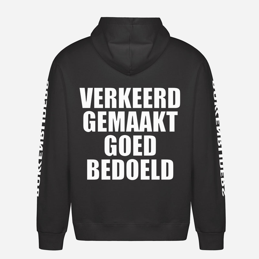 Verkeerd Gemaakt Goed Bedoeld Hoodie – achterkant met grote rugprint