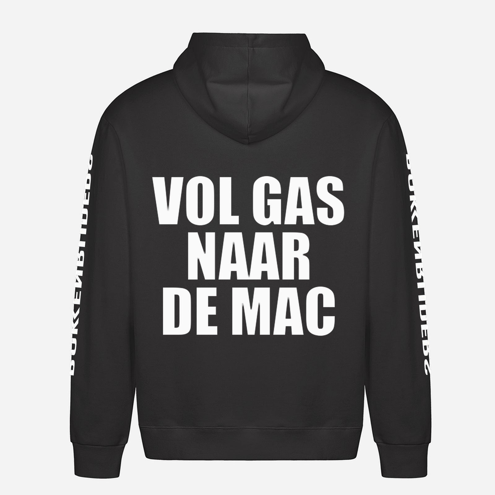 Vol Gas Naar De Mac Hoodie – achterkant met grote rugprint