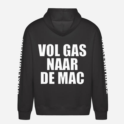 Vol Gas Naar De Mac Hoodie – achterkant met grote rugprint