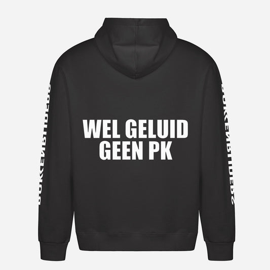 Wel Geluid Geen PK Hoodie – achterkant met grote rugprint