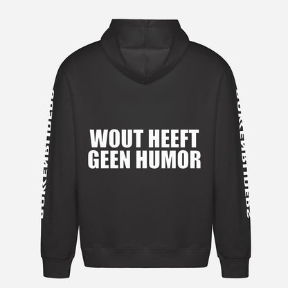 Wout Heeft Geen Humor Hoodie – achterkant met grote rugprint
