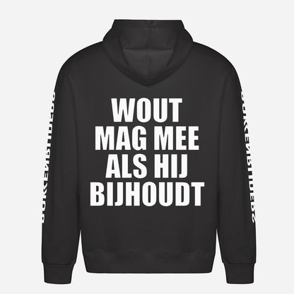 Wout Mag Mee Als Hij Bijhoudt Hoodie – achterkant met grote rugprint