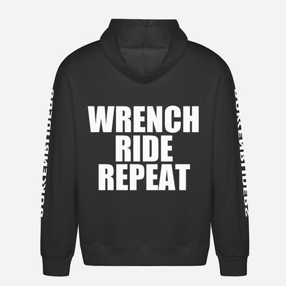 Wrench Ride Repeat Hoodie – achterkant met grote rugprint