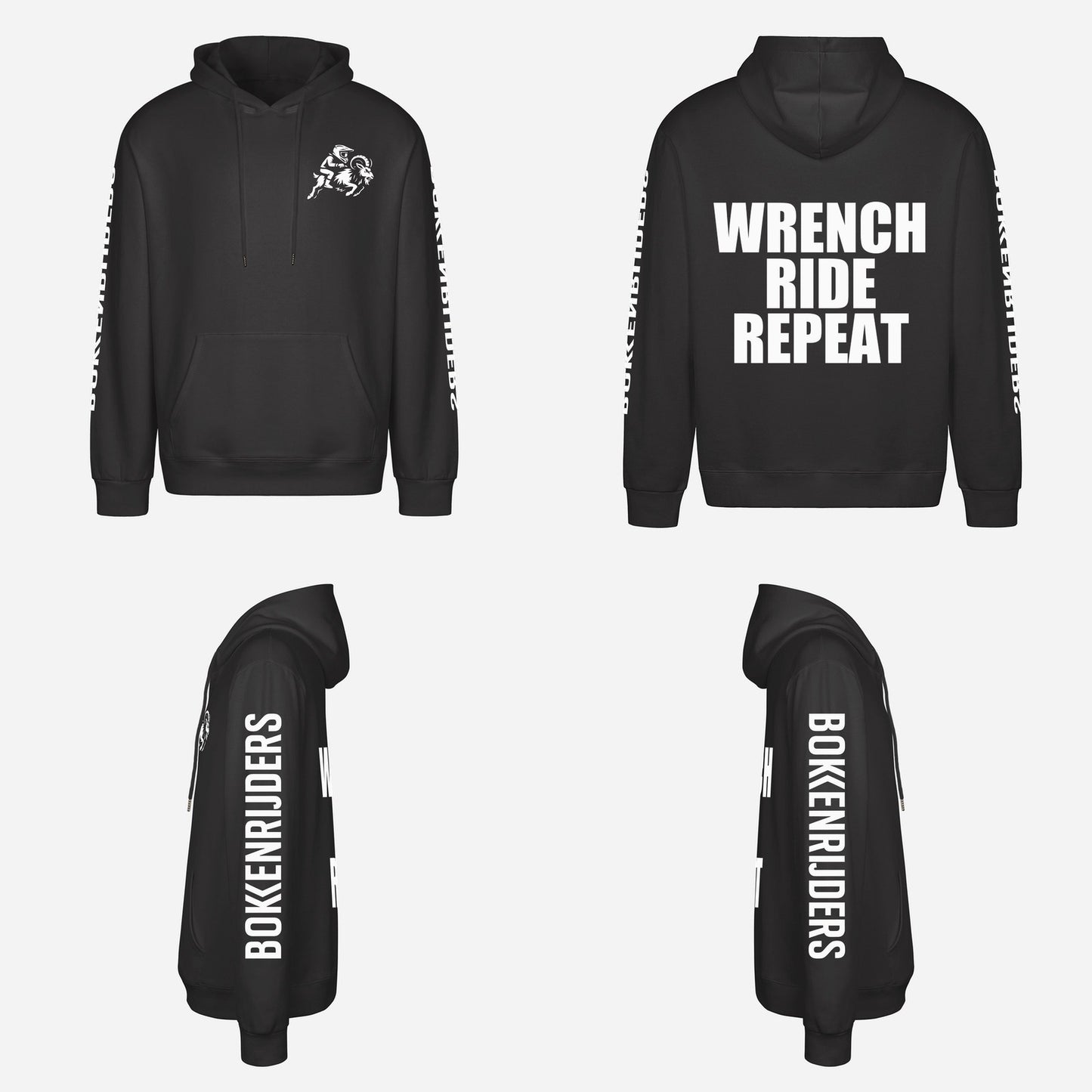 Wrench Ride Repeat Hoodie – overzicht van de hoodie