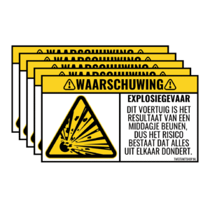 5X WAARSCHUWING STICKER