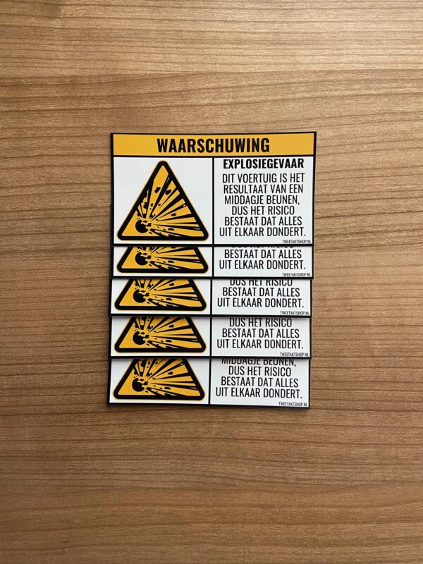 5X WAARSCHUWING STICKER - Afbeelding 2