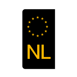 Zwarte NL sticker auto kentekenplaat